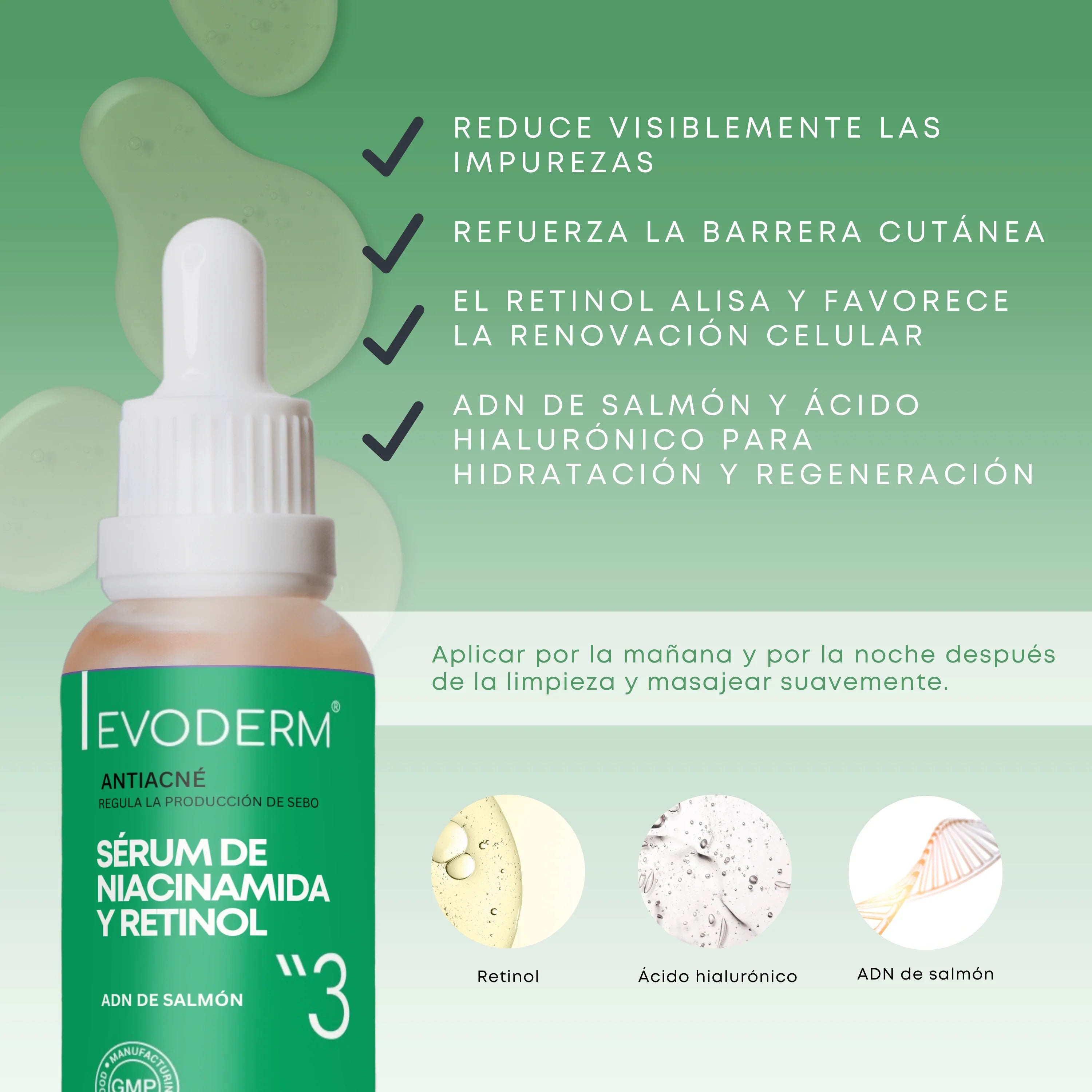 EVODERM 3-in-1 Facial Set — Cleanser + Toner + Niacinamide & Retinol Serum