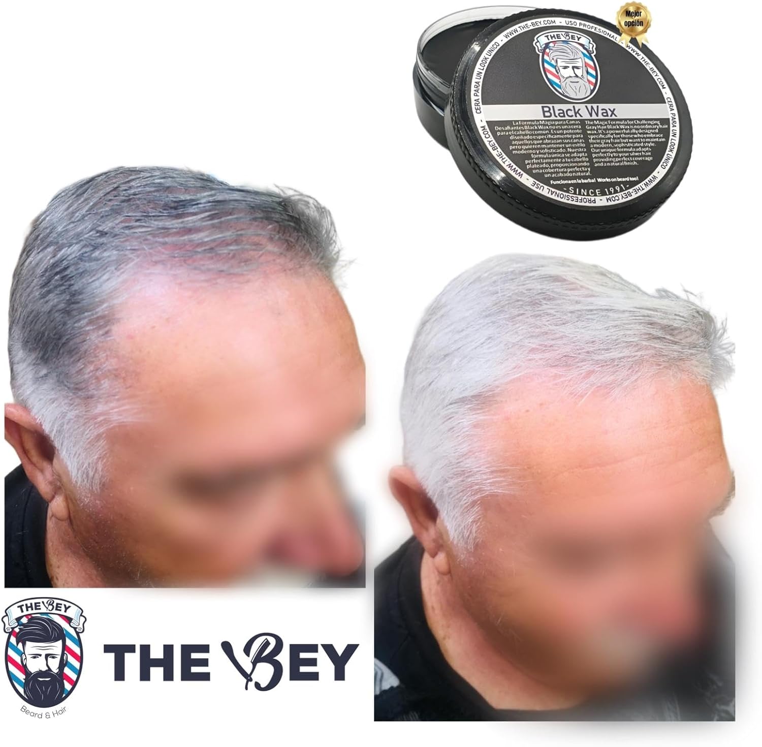 The Bey Black Wax – Temporary Colour Wax for Hair | Instant Grey Coverage