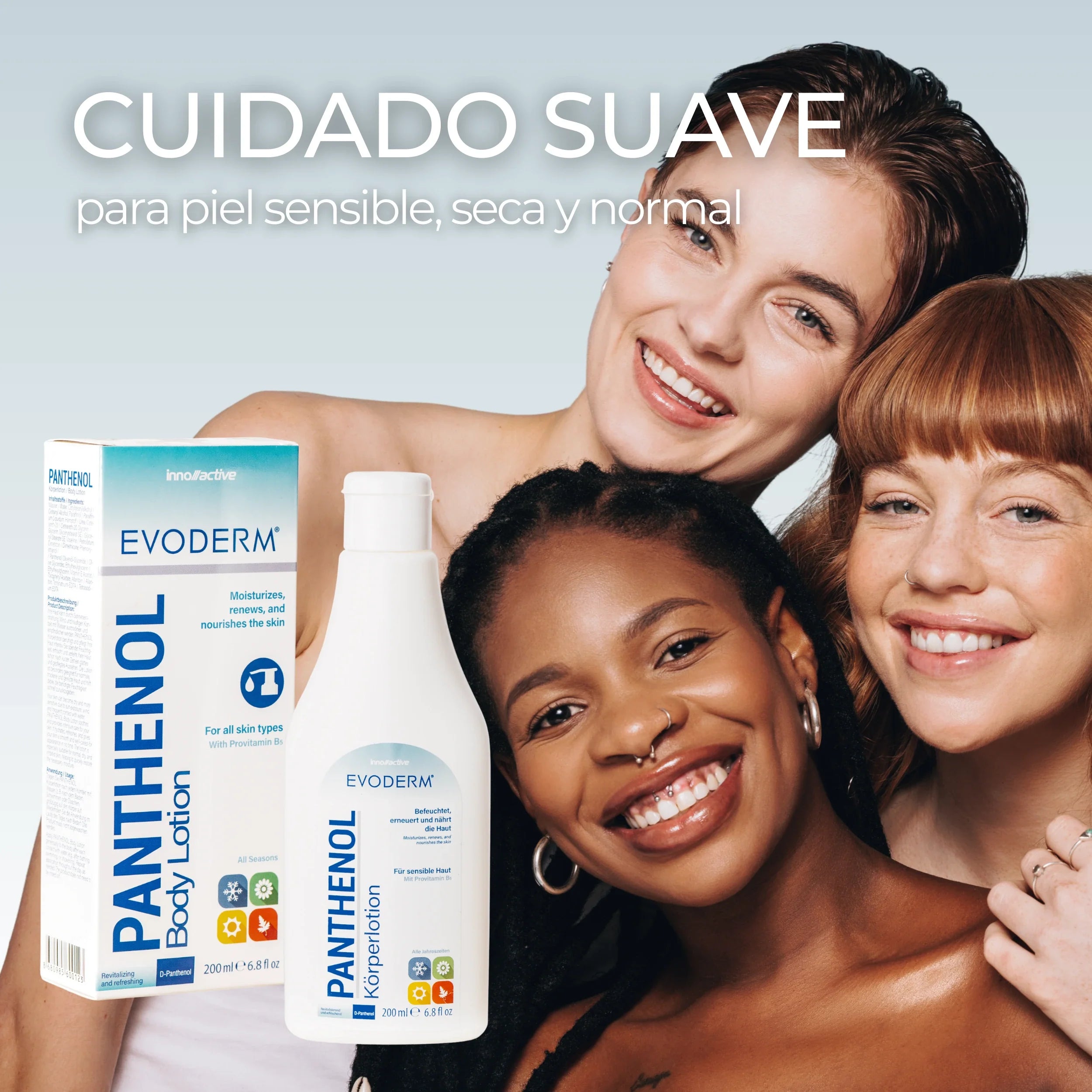 EVODERM Panthenol Loción Corporal 200ml — Hidratante para Piel Sensible con Provitamina B5