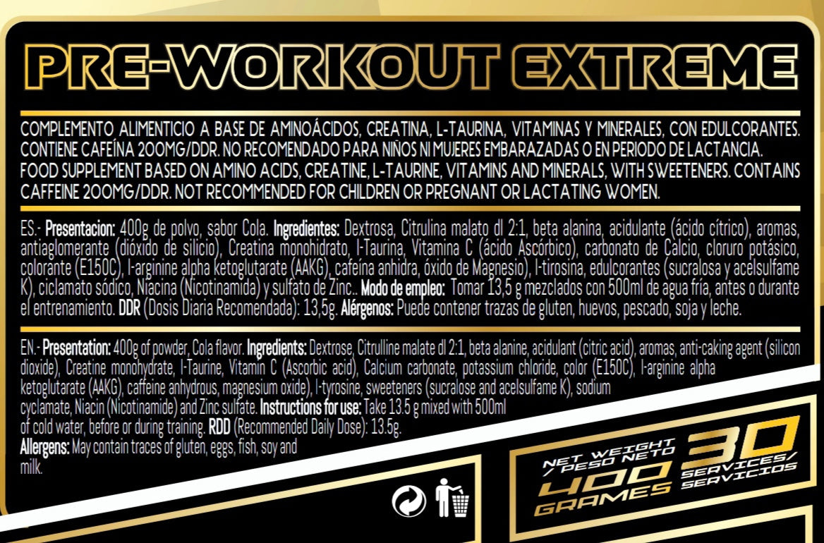 GP Nutrition Pre Entreno Extreme - Pre-Workout Energy & Focus Formula