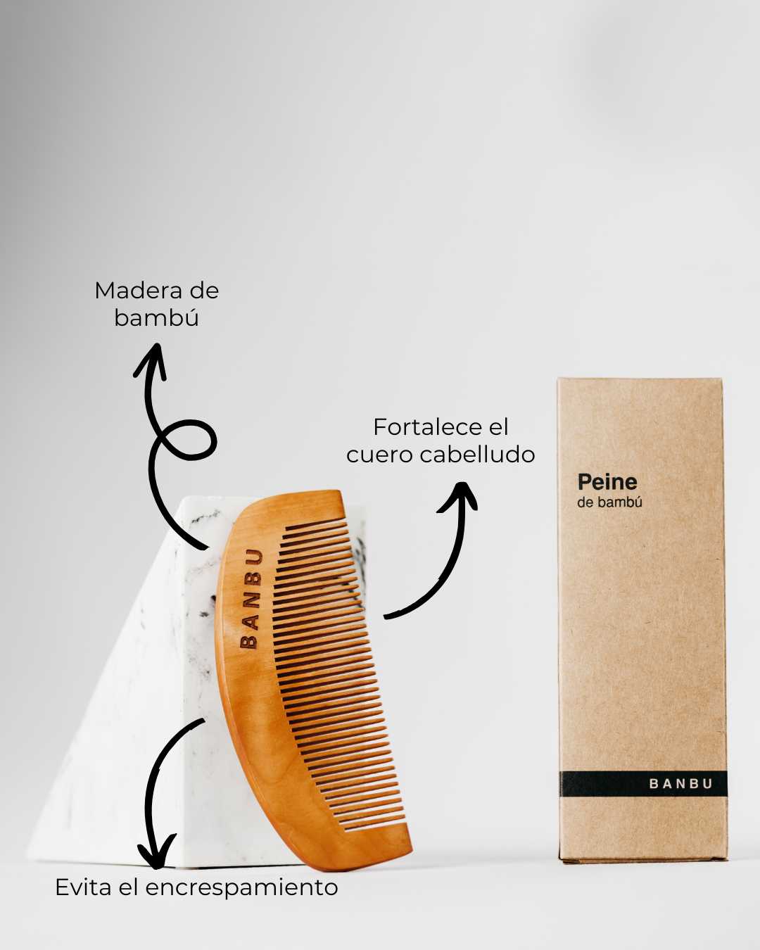 Bamboo Wood Comb — Anti-Frizz & Plastic-Free | Short Hair