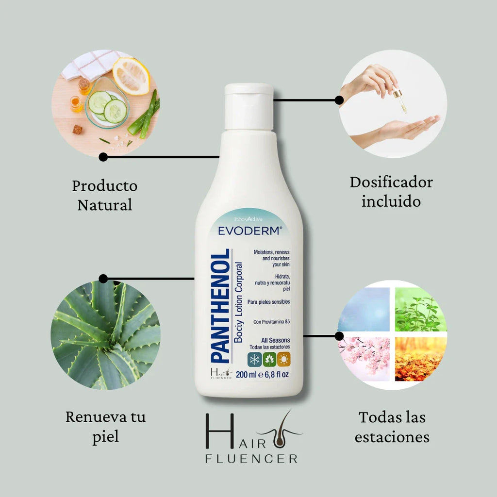 EVODERM Panthenol Loción Corporal 200ml — Hidratante para Piel Sensible con Provitamina B5