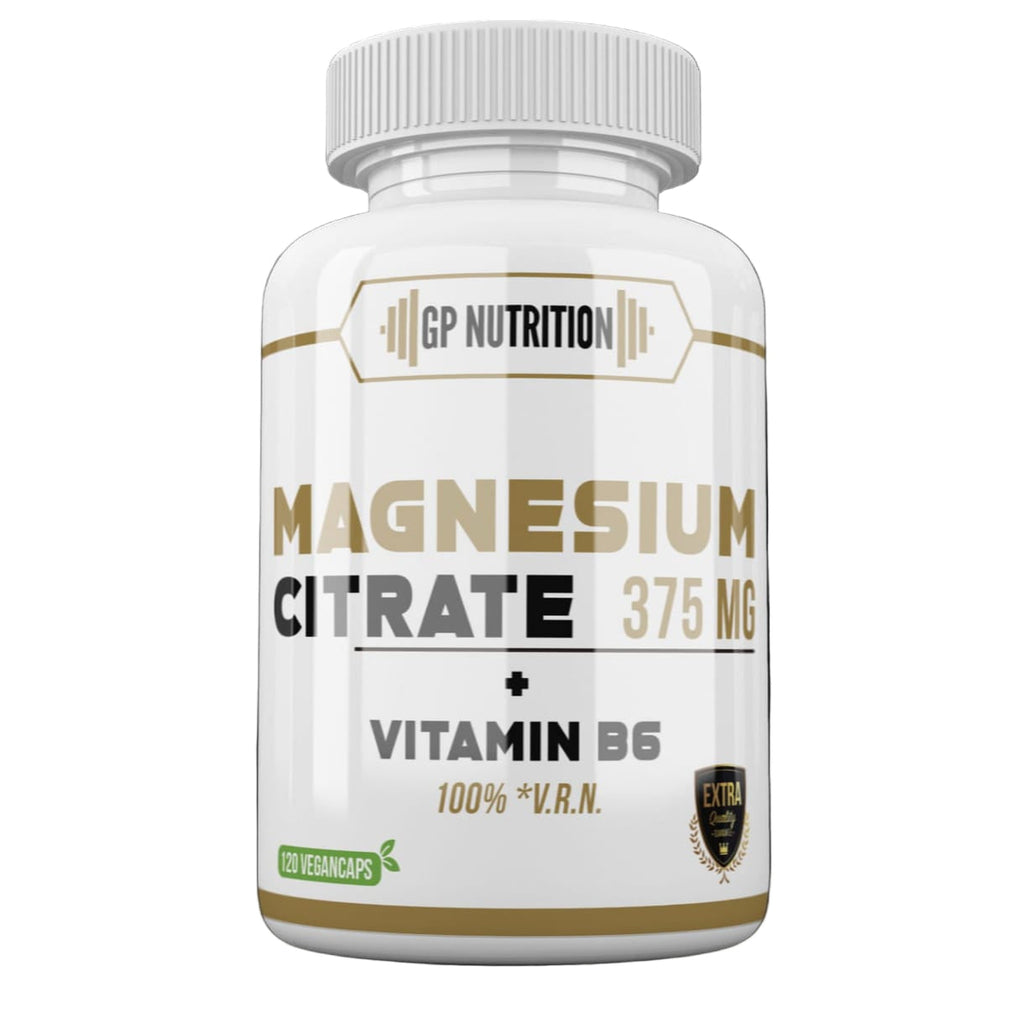 GP Nutrition Magnesium Citrate 375mg + Vitamin B6 - High Bioavailability Formula