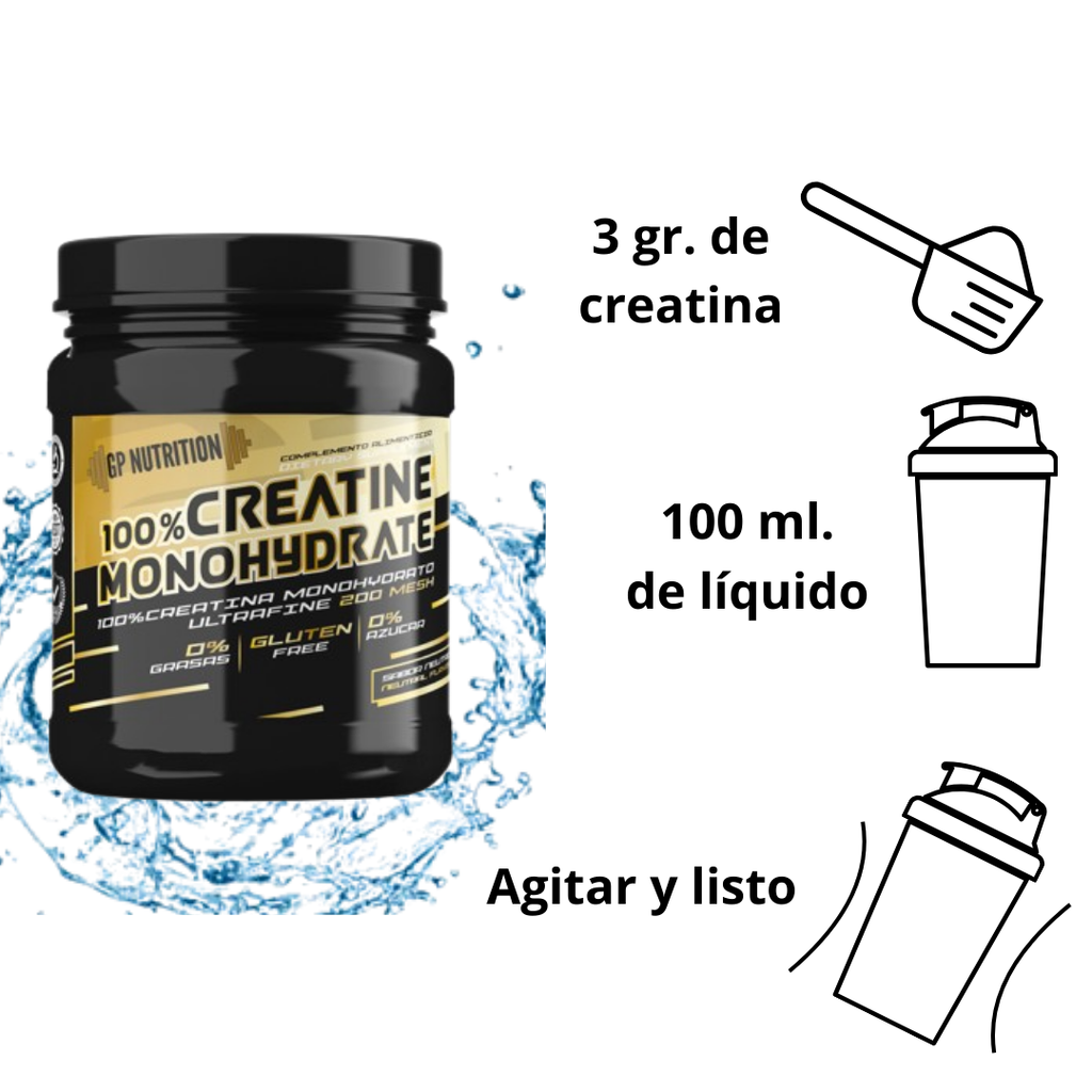 GP Nutrition 100% Creatine Monohydrate 200 Mesh - Pure Micronised Creatine Powder